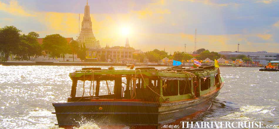 Sunset Cruise Bangkok river bus boat on the Chaophraya River Bangkok