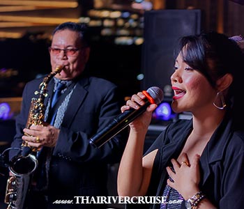 Live Music & Entertainment: A professional live band performs a mix of pop, jazz, and classic hits, catering to an international audience, often featuring talented Filipino singers. Phraya Princess Cruise Bangkok Dinner Cruise. Experience the best Bangkok dinner cruise on the Chao Phraya Princess Cruise. Enjoy a luxurious buffet, live music, and stunning views of the city's illuminated landmarks. Book your ticket now!