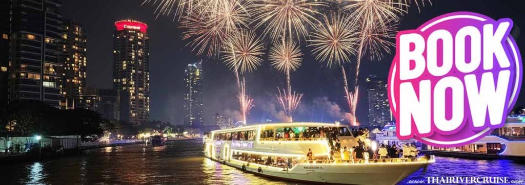 Chao Phraya Princess Cruise New Year EVE Dinner Cruise Bangkok Secure your ticket for the ultimate Chao Phraya Princess Cruise Bangkok New Year EVE 2026 Dinner Cruise & Watching Fireworks experience. Enjoy a gourmet buffet, live music, and the best firework views on the river. Book