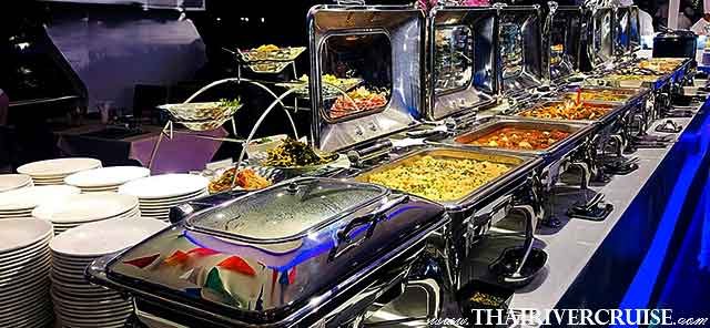 Meridian Cruise Dinner Cruise ICONSIAM experience. Enjoy a luxury international buffet, live music, and stunning views of the Chao Phraya River landmarks.