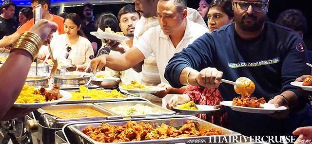 Combining the breathtaking spectacle of the illuminated city of Bangkok with the familiar, comforting, and exquisite taste of a lavish Indian dinner buffet, the Bangkok Indian dinner cruise Chaophraya river