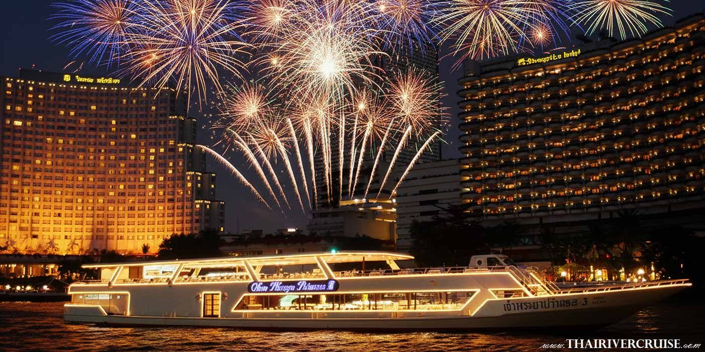 Chao Phraya Princess Cruise New Year EVE Dinner Cruise Bangkok Secure your ticket for the ultimate Chao Phraya Princess Cruise Bangkok New Year EVE 2026 Dinner Cruise & Watching Fireworks experience. Enjoy a gourmet buffet, live music, and the best firework views on the river. Book early!