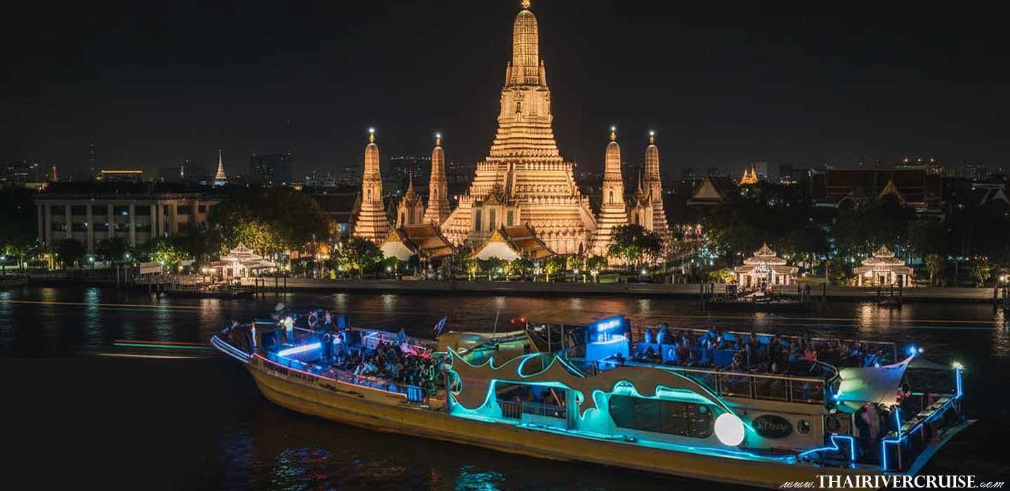 Chaophraya river cruise without dinner Bangkok Yodsiam Boat unlimited cocktail drink & snack, light music party, ticket reservation booking