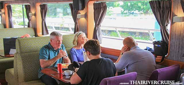 Grand Pearl Cruise Ayutthaya - International Lunch Buffet: A highlight of the trip is the sumptuous international and Thai buffet served onboard, with panoramic views of the Chao Phraya River.