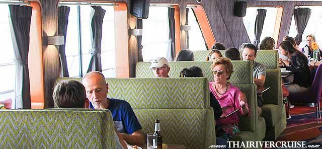Grand Pearl Cruise Ayutthaya - International Lunch Buffet: A highlight of the trip is the sumptuous international and Thai buffet served onboard, with panoramic views of the Chao Phraya River.