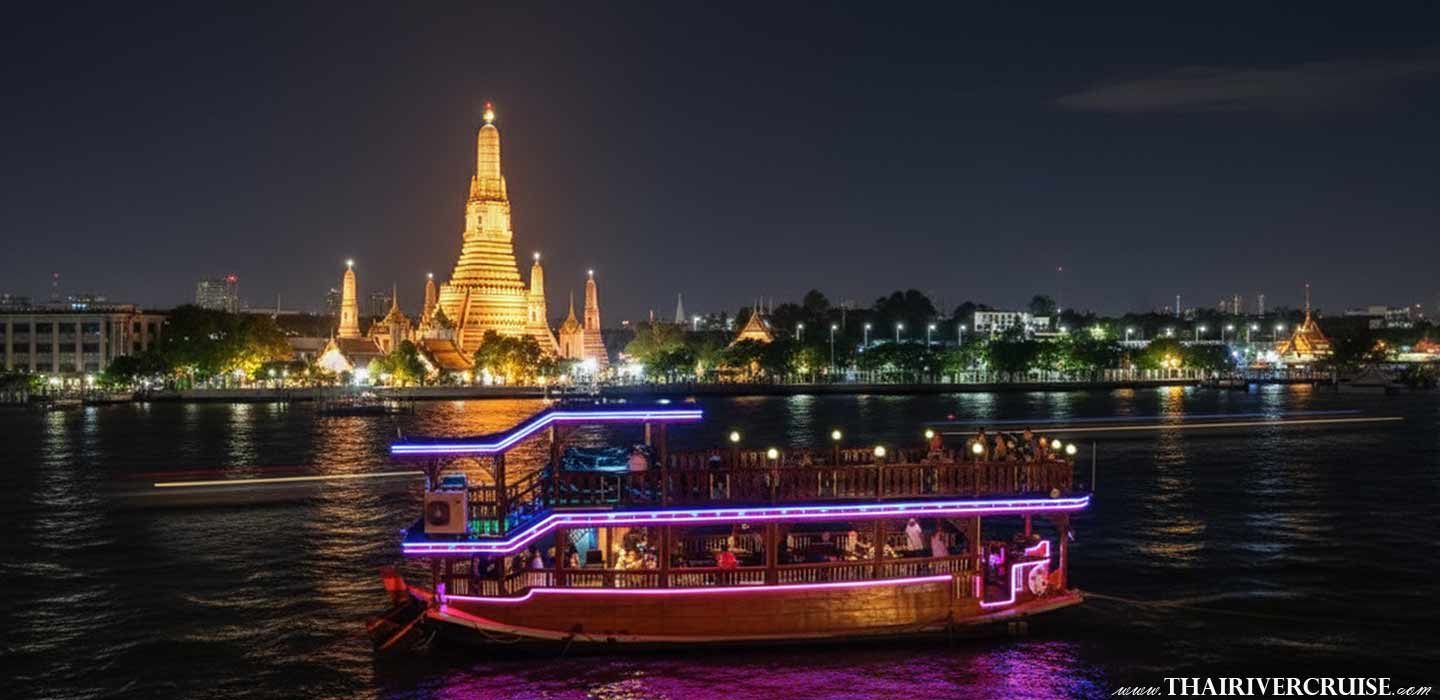 Mahapatra Cruise Bangkok Rice Barge Dinner Cruise Traditional BoatBangkok rice barge dinner cruise Mahapatra Cruise Bangkok traditional boat dinning Thai cuisine chao phraya rice barge river boat Bangkok