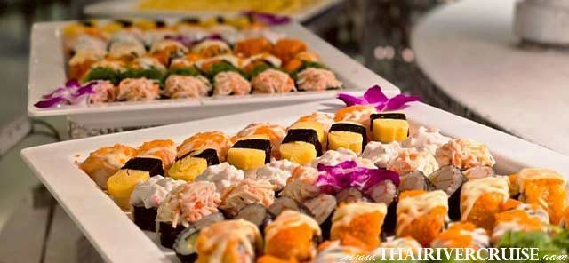 Noah Cruise Luxury Sunset Cruise Bangkok - Fresh sashimi. Japanese food