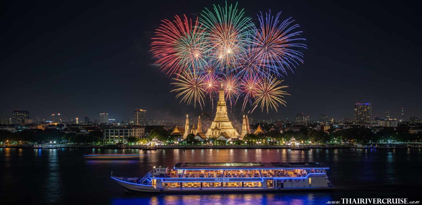 Celebrate NYE 2026 on the Vela Cruise Chaophraya river! Secure the best New Year dinner cruise Bangkok with a gourmet buffet, free-flow drinks, and prime fireworks view. Book now! New Year’s Eve 2026 Bangkok Dinner Vela Cruise on the Chaophraya river, Vela Cruise Bangkok New Year's Eve dinner, best New Year dinner cruise Bangkok, Bangkok Chao Phraya countdown dinner cruise, Vela Cruise countdown dinner Bangkok, NYE 2026 Bangkok fireworks, river cruise Bangkok New Year booking, Bangkok New Year’s Eve dinner cruise, luxury Vela Cruise Bangkok NYE, seafood buffet New Year's Eve Bangkok, Vela Bangkok NYE dinner reservation, New Year's Eve cruise tickets Bangkok 2026, Chaophraya river fireworks view, all-inclusive New Year's Eve cruise Bangkok, Vela Cruise Bangkok dinner package, countdown party Chaophraya river 2026, luxury dinner cruise Bangkok New Year, New Year’s Eve party cruise Bangkok, book Vela Cruise dinner Bangkok, best view Bangkok fireworks cruise, Bangkok sunset dinner cruise New Year, Chaophraya cruise New Year's Eve 2026, Vela cruise Bangkok fireworks dinner, Bangkok countdown dinner cruise booking, New Year's Eve Gala Dinner Bangkok, New Year cruise deals Bangkok, gourmet international buffet cruise Bangkok, iconic landmarks dinner cruise Bangkok, New Year's Eve 2026 cruise tickets, exclusive NYE cruise Bangkok.