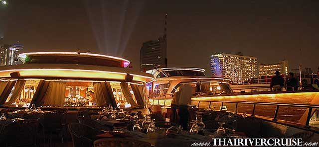 Grand Pearl Bangkok Dinner Cruise - As one of the most established operators on the Chao Phraya River, they provide a three-deck vessel that includes spacious air-conditioned cabins and an incredible open-air rooftop.