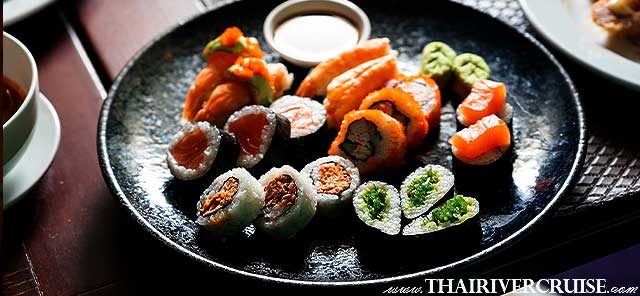 Grand Pearl Bangkok Dinner Cruise - Japanese Selection: A dedicated Sushi and Sashimi corner prepared with precision.