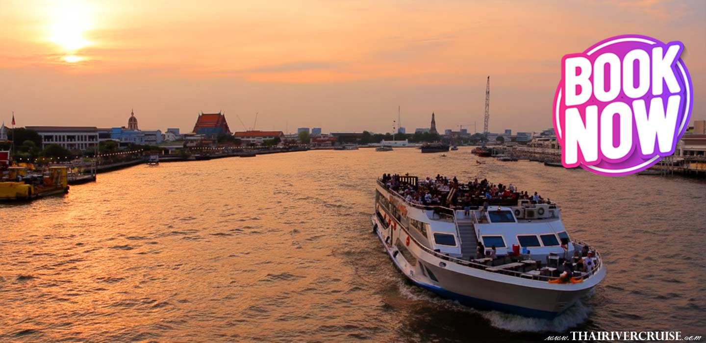 Alangka Sunset Cruise Bangkok Skyline Sunset Cruise, blending luxury dining with the breathtaking Bangkok Skyline Sunset Cruise experience.