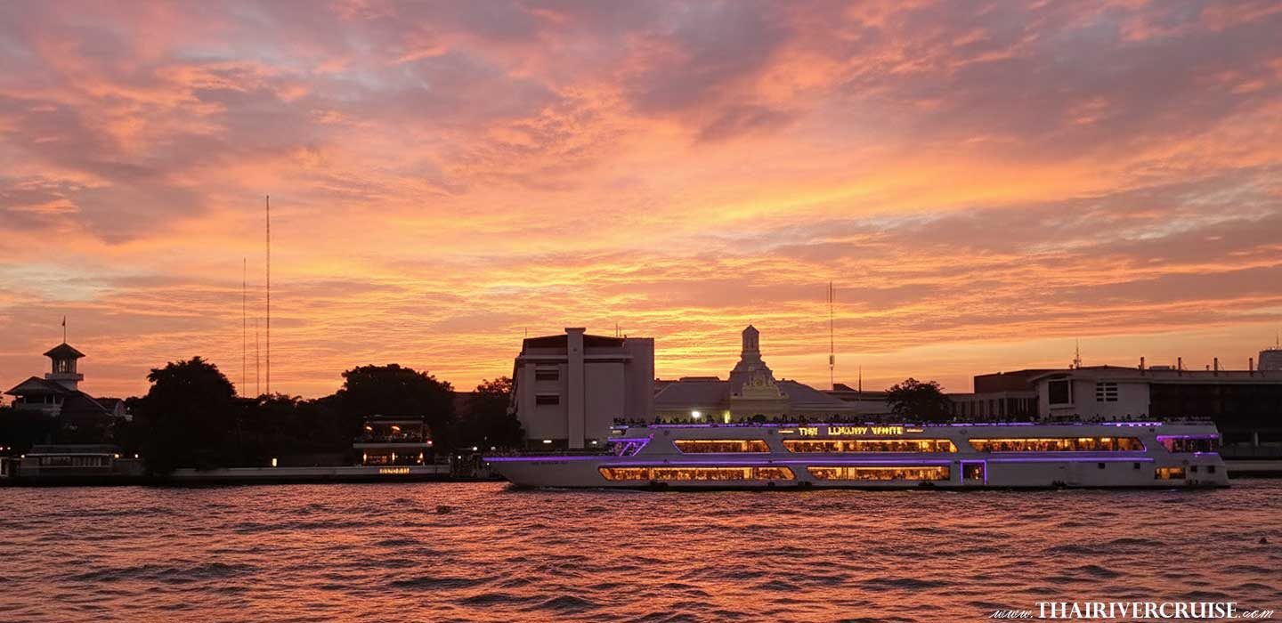 The Luxury White Twilight Cruise Romantic Sunset Bangkok - The Luxury White Twilight Cruise, Romantic Sunset Bangkok, ASIATIQUE, Chao Phraya River Cruise, Bangkok Sunset Dinner Cruise, White Orchid Twilight Cruise, Luxury White Cruise Bangkok, Romantic things to do in Bangkok, ASIATIQUE The Riverfront, Sunset cruise from ASIATIQUE, Bangkok luxury riverboat, Romantic evening in Bangkok, Thai international buffet cruise, Seafood dinner cruise Bangkok, Wat Arun sunset views, Grand Palace river tour, Rama VIII Bridge light up, Best sunset cruise Bangkok 2026, Luxury white boat Bangkok, Twilight cruise tickets, Romantic anniversary Bangkok, Proposal spots on the river, Live music cruise Bangkok, Free flow beer cruise, Rooftop dinner cruise Bangkok, 3-deck luxury cruise, Bangkok riverside dining, Sunset photography Bangkok, Afternoon river cruise Bangkok, White Twilight Cruise schedule.