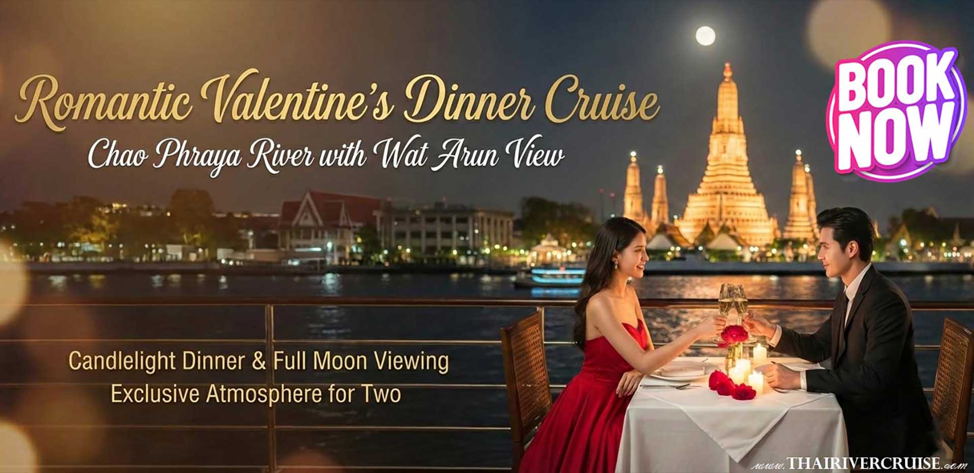 Valentine Dinner Cruise Bangkok 2026 Celebrate love on a luxury cruise along Chao Phraya River. Book your Valentine night today. Discover the top romantic dinner cruises in Bangkok. Perfect for couples, book now " " Saturday 14 February 2026 " Valentine Dinner Cruise Bangkok 2026Celebrate love on a luxury cruise along Chao Phraya River. Book your Valentine night today. Discover the top romantic dinner cruises in Bangkok. Perfect for couples, book now " Saturday 14 February 2026 " Valentine Dinner Cruise Bangkok 2026, Chao Phraya River dinner cruise, Romantic dinner cruise Bangkok, Valentine's Day Bangkok 2026 packages, Best dinner cruise for couples Bangkok, IconSiam dinner cruise Valentine, Asiatique dinner cruise 2026, Luxury river cruise Bangkok Valentine, Chao Phraya Princess Valentine dinner, Wonderful Pearl cruise price 2026, Romantic night in Bangkok, River City Pier dinner cruise, Bangkok river cruise with wine, Sunset dinner cruise Bangkok, Wat Arun night view cruise, Grand Palace evening tour, Bangkok seafood buffet cruise, International buffet dinner cruise, Thai classical dance cruise, Live music dinner cruise Bangkok, Valentine's Day dinner cruise booking, Romantic cruise Chao Phraya 2026, Alangka Cruise Valentine's 2026, White Orchid River Cruise Valentine, Opulence Cruise Bangkok price, Royal Galaxy Cruise Valentine 2026, Candlelit river cruise Bangkok, Valentine gifts for her Bangkok, Anniversary dinner Bangkok 2026, Rooftop cruise Bangkok Valentine's.