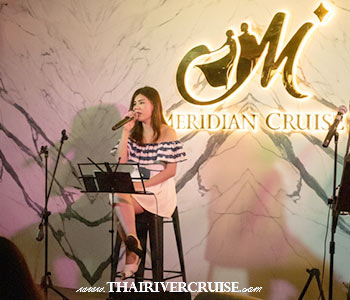 Meridian Sunset Cruise Bangkok Sunset River Cruise - Entertainment by Live Band Music, While you dine, a live music band performs a mix of international hits and soothing jazz, creating a sophisticated backdrop for your Bangkok evening river cruise.