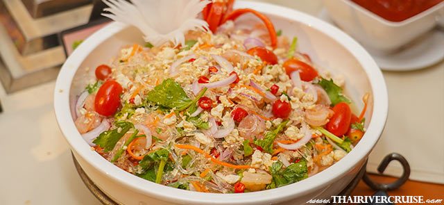 Meridian Sunset Cruise Bangkok Sunset River Cruise - Thai Favorites: Spicy Tom Yum Goong, Pad Thai, and authentic green curry.