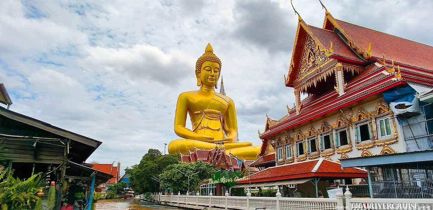Experience Bangkok canal tour longtails boat in Bangkok visit Giant Buddha statues in Bangkok at Wat Paknam Phasi Charoen Thonburi booking