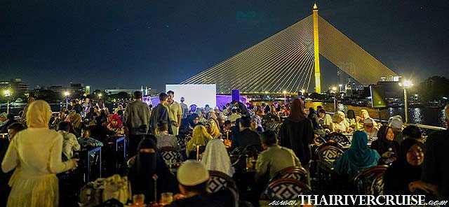 Riverside Faraya Cruise Bangkok Halal Dinner Chao Phraya River - Riverside Faraya Cruise Bangkok Halal Dinner. The vessel features two spacious decks—an air-conditioned lower deck for a cozy meal and an open-air upper deck for 360-degree panoramic views.