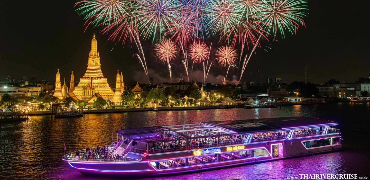Good Places to Celebrate New Year 2026 in Bangkok Smile Riverside Cruise New Year Bangkok Dinner Cruise party countdown watching firework. Smile Riverside Cruise New Year EVE 2025, Bangkok Dinner Cruise on the Chaophraya river, Smile Riverside Countdown Party, NYE 2025 Bangkok fireworks view, Smile Riverside Open Bar, International Seafood Gala Buffet NYE, Chaophraya River countdown cruise, Smile Riverside Cruise ticket price, unlimited free-flow drinks New Year, Open-Air Rooftop Deck NYE, Wat Kalayanamit Pier cruise, Smile Riverside booking 2025, Bangkok New Year celebration, NYE cruise with live music, Grilled River Prawns buffet, New Year Champagne toast, Smile Riverside Cruise itinerary, best value New Year cruise Bangkok, Elegant Attire Bangkok cruise, Chaophraya River sightseeing New Year, Smile Riverside Thai Traditional Dance, Open Bar Wine Beer Whisky, Bangkok fireworks boat party, NYE 2025 Bangkok attractions, Smile Riverside dinner cruise reviews, New Year Sunset Dinner Cruise Bangkok, Smile Riverside Cruise seating, New Year EVE traffic Bangkok, Smile Riverside discount promotion, 360-degree fireworks view.