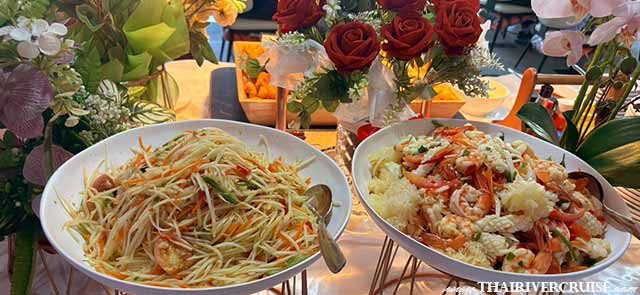 Sawasdee Cruise Famous Thai food menu sunset Bangkok