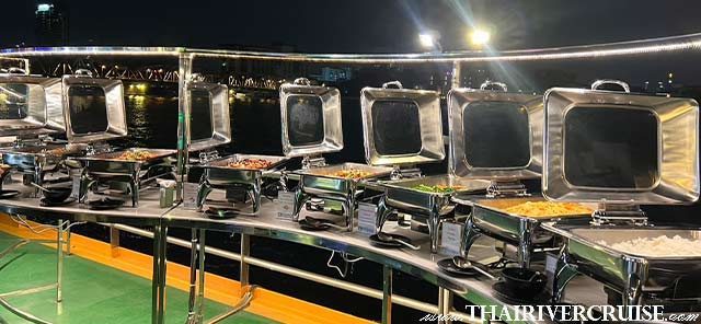 ล่องเรือเจ้าพระยา ขึ้นเรือที่เอเชียทีค ฮาลาล - ดินเนอร์ ฮาลาล ล่องเรือ เจ้าพระยา ฟารายา ร้านอาหารมุสลิม ล่องเรือเจ้าพระยา ฮาลาล ฟารายา ครุยส์ Faraya Cruise buffet halal dinner