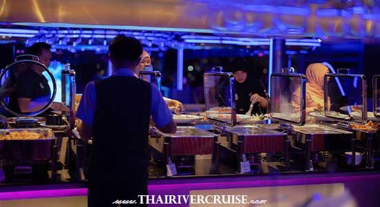 Global Flavors: A wide selection of authentic Thai favorites and international delicacies. - Super Galaxy Cruise Bangkok luxury cruise Chao Phraya River Dinner Cruise at ICONSIAM