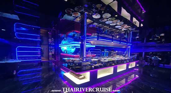Gourmet Thai & International Buffet Indulge in a premium culinary journey featuring: - Super Galaxy Cruise Bangkok luxury cruise Chao Phraya River Dinner Cruise at ICONSIAM