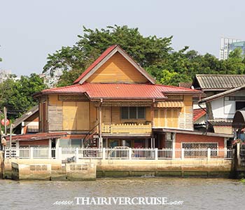 Authentic Wooden Architecture: The waterways are lined with traditional Thai wooden homes built on stilts to adapt to the rising tides of the river. Many of these heritage structures date back several generations. : Lunch Cruise Bangkok Chao Phraya Sightseeing River Cruise Half Day Tour from Bangkok Authentic Wooden Architecture: The waterways are lined with traditional Thai wooden homes built on stilts to adapt to the rising tides of the river. Many of these heritage structures date back several generations. : Lunch Cruise Bangkok Chao Phraya Sightseeing River Cruise Half Day Tour from Bangkok