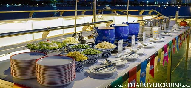 Riverside Bangkok Dinner Cruise - Riverside Kinlen Cruise Chaophraya River Bangkok Thailand - The dining experience on the Riverside Kinlen Cruise Dinner Cruise Bangkok blends flavor, elegance, and river ambiance perfectly - Authentic Thai dishes