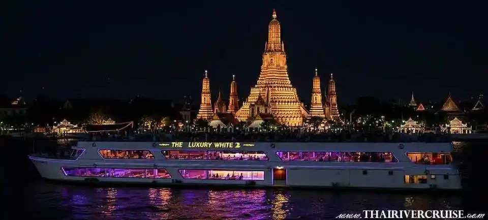 The Luxury White Cruise 2 at Asiatique Riverfront, the newest vessel in the Luxury White fleet The Luxury White Cruise 2 at Asiatique Riverfront, the newest vessel in the Luxury White fleet