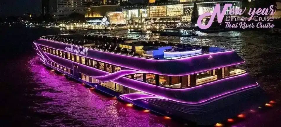 The Opulence Cruise three-deck luxury vessel departing from Terminal 21 Rama 3 Pier for New Year's Eve The Opulence Cruise three-deck luxury vessel departing from Terminal 21 Rama 3 Pier for New Year's Eve